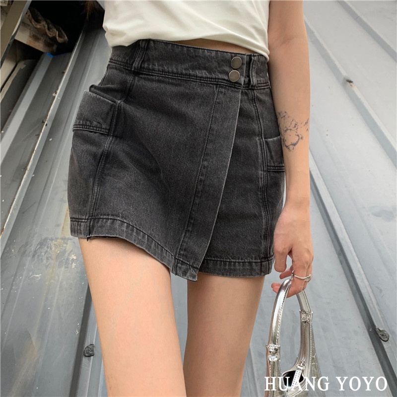 Chân váy jean Mỏng Lưng Cao Thời Trang Quyến Rũ Cho Nữ