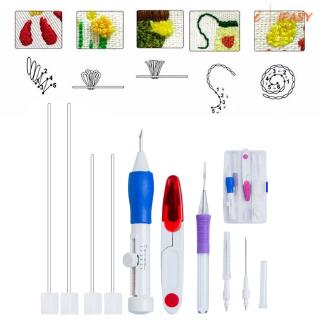 IE❤1 Set Magic DIY Hand Embroidery Pen Patch Knitting Sewing Tool Kit Punch Needle