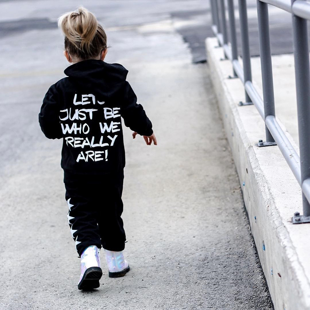 Áo hoodie in chữ kiểu dáng thể thao thời trang thu đông dành cho bé trai 0-5 tuổi