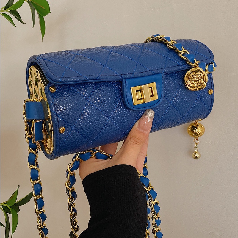 IELGY Túi Đeo Vai Hình Trụ Màu Sắc Thời Trang Cao Cấp Cho Nữ