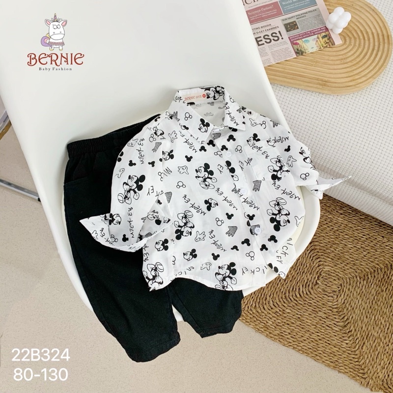 Bộ sơ mi quần âu Micky bé trai