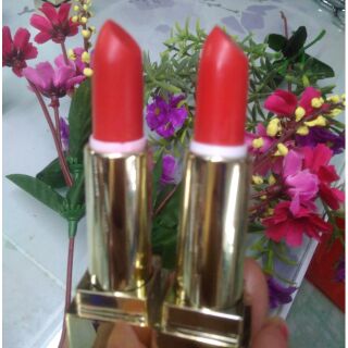 SON Handmade MUA 1SON TẶNG 1 DƯỠNG ĐÊM Hugtra 100/100 thiên nhiên lì màu , số 05 màu đỏ cam