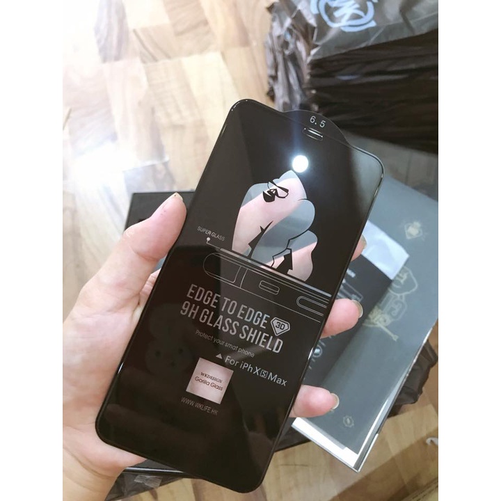 Kính Cường Lực Iphone KingKong 3D Chính Hãng, Kính Cường Lực KingKong Không Hộp Full Màn Hình Từ 6G Đến 13ProMax