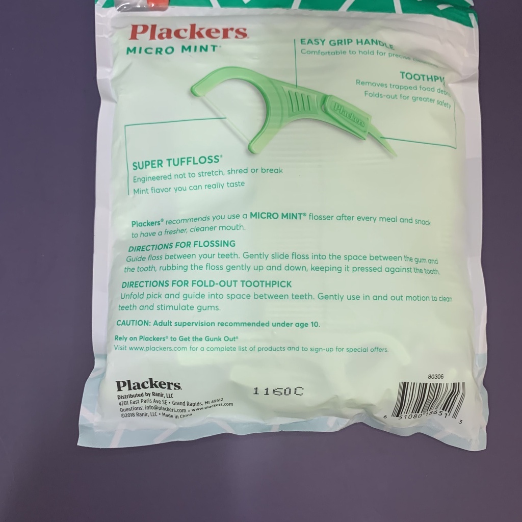 Tăm chỉ nha khoa Plackers Micro Mint Dental Flossers 150 cây Mỹ [dvcareshop]