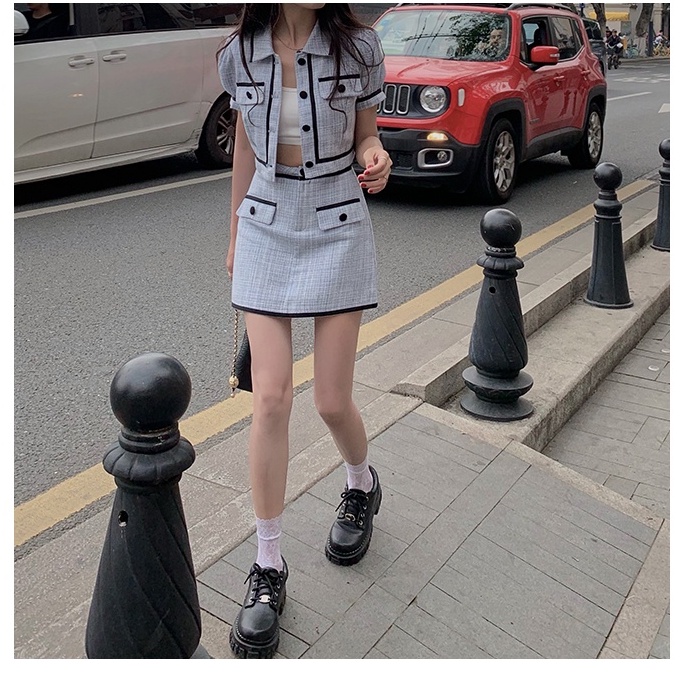 Set bộ màu xanh nữ tay ngắn thu đông Emilyshop