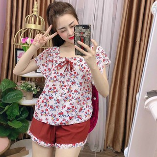 Bộ Đồ Cộc Đùi Lụa - Bộ mặc nhà mềm mịn dễ thương