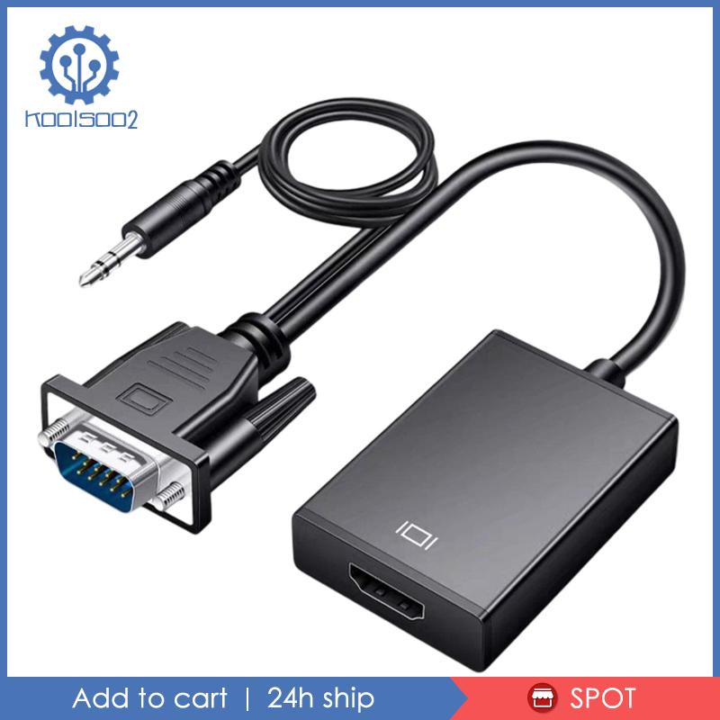 Bộ Chuyển Đổi VGA Sang HDMI 2 Màu Đen Cho Máy Tính Để Bàn Chromebook