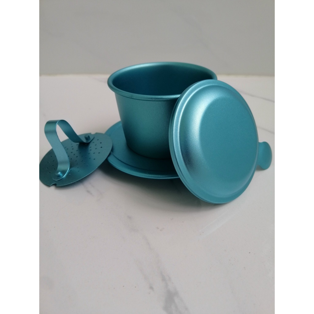Phin pha cà phê màu xanh dương anode chất lượng cao, sang, bền, phin nhôm pha cafe cao cấp từ Xưởng phin màu ba miền