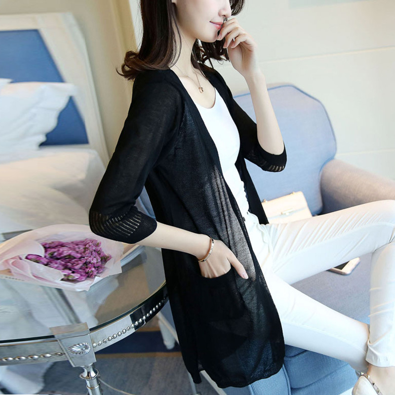 Áo Cardigan Dệt Kim Dáng Rộng Chống Nắng Thời Trang Mùa Hè Cho Nữ