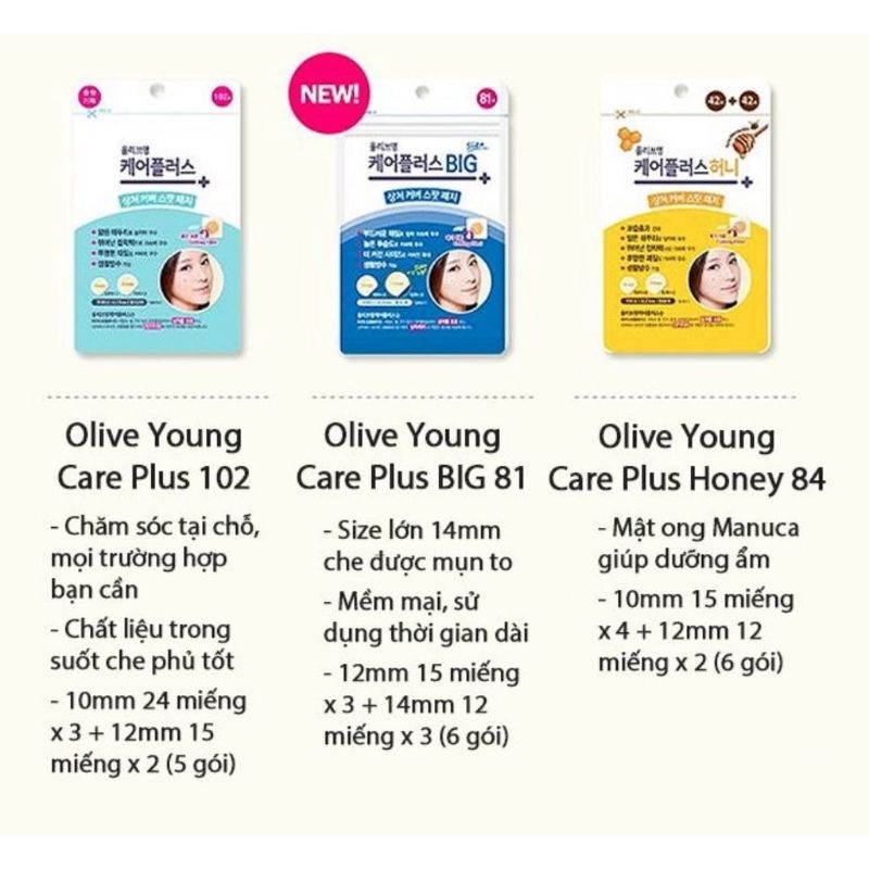 Miếng dán mụn Careplus Olive Young Hàn Quốc chính hãng