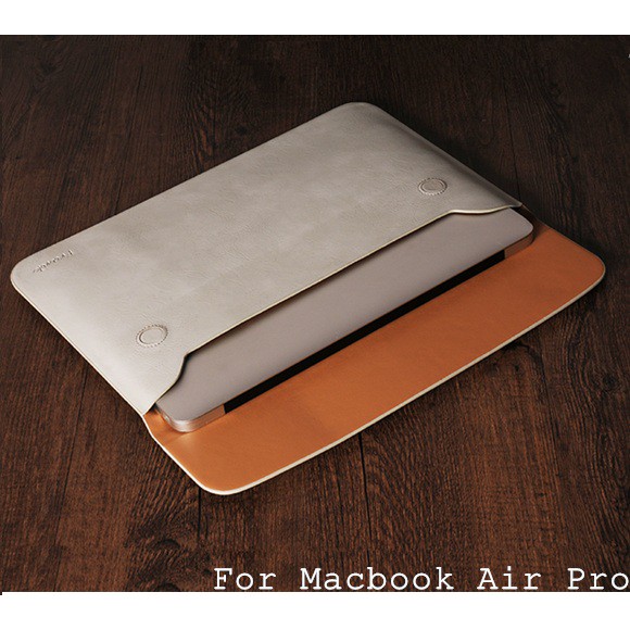 Bao da cao cấp  cho Macbook Tommy Town xám