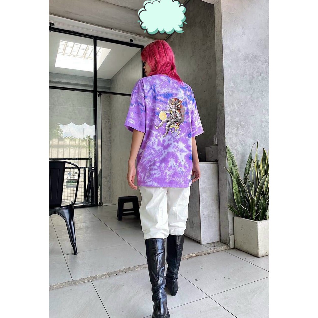 Áo thun nam nữ cặp đôi loang màu nổi bật hotfrend chất thun cotton dày mịn