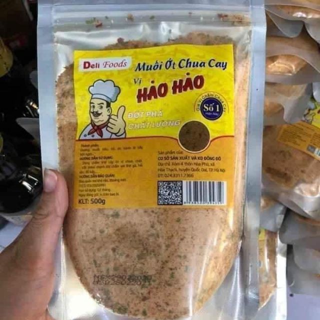 muối ớt chua cay túi 500gr, muối chấm chua cay, muối ăn vặt