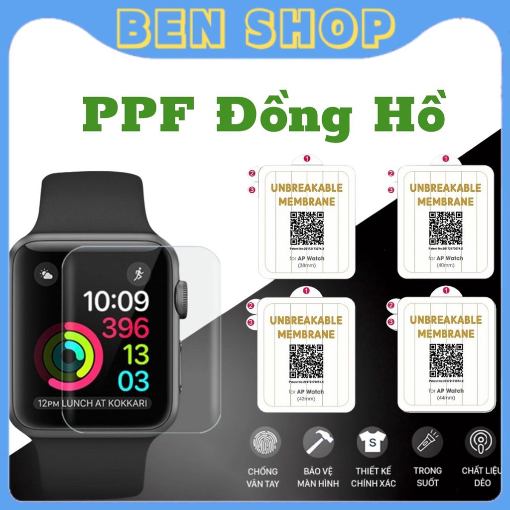 Miếng Dán Dẻo PPF Màn Hình Dành Cho Apple Watch Series 38mm/40mm/42mm/44mm