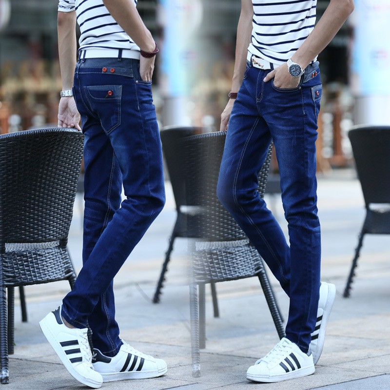 Quần Jeans nam co giãn nhiều nút kiểu slim fit trẻ trung