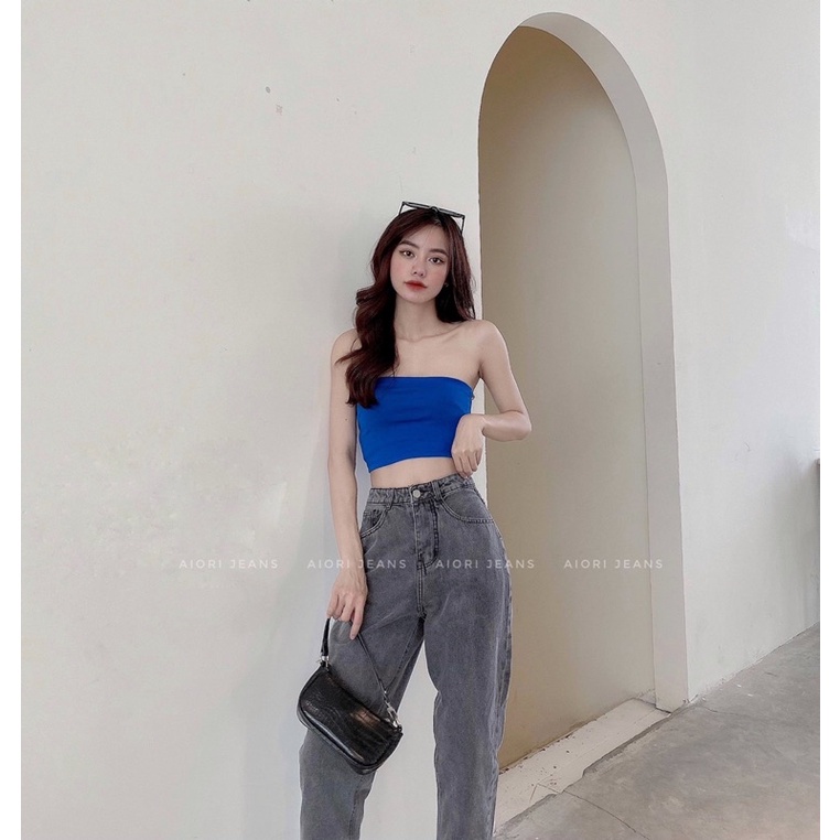 [Mã SRAPR8703 giảm 50% tối đa 20k đơn 0Đ] Quần Jean Nữ Aiori Lưng Cao Baggy Bò Trơn Lai Cuốn Phong Cách Hàn Quốc_Mã 080 | BigBuy360 - bigbuy360.vn