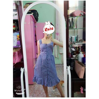 Đầm Caro 2 Dây Đuôi Cá Xếp Ly (kèm ảnh thật)