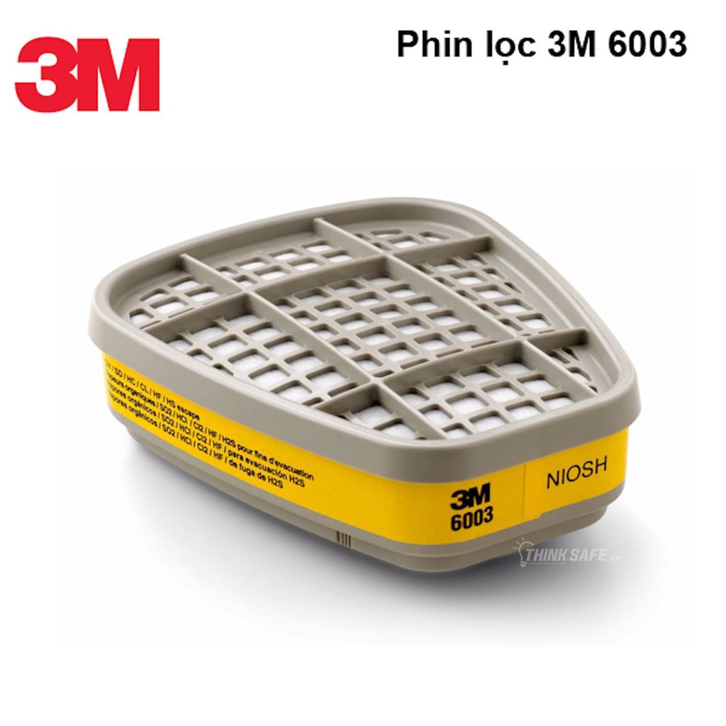 Phin lọc 3M 6003 chính hãng thương hiệu Mỹ, lọc các chất độc hại, bảo vệ hô hấp trong môi trường ô nhiễm - THINKSAFE