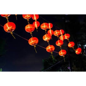 Đèn lồng giấy lụa tròn 30cm nhiều màu tô điểm phong thái Nhật Bản trang trí lễ hỗi