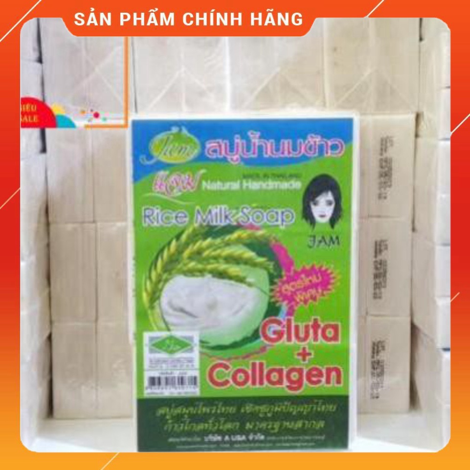 Xà Phòng Cám Gạo ⚜️FREESHIP⚜️ Xà Phòng Trắng Da Thái Lan Jam Rice Milk Soap