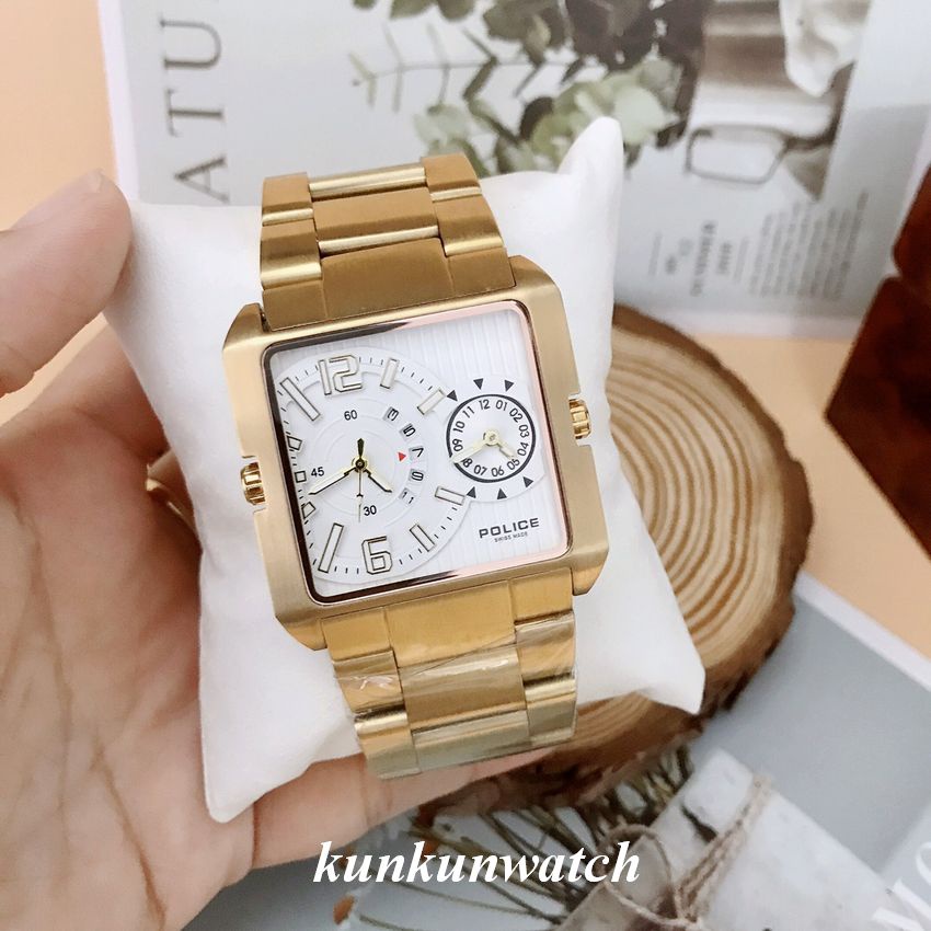 Đồng Hồ Nam Police 05 Kim 2 Máy Hoạt Động Dây Thép 41mm