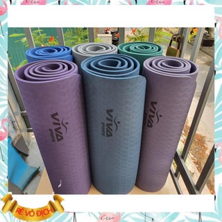 Thảm tập YOGA, Thảm YOGA TPE 8mm 1 lớp ViVaSports + dây buộc thảm ( Chính Hãng Bảo Hành 2 Năm )