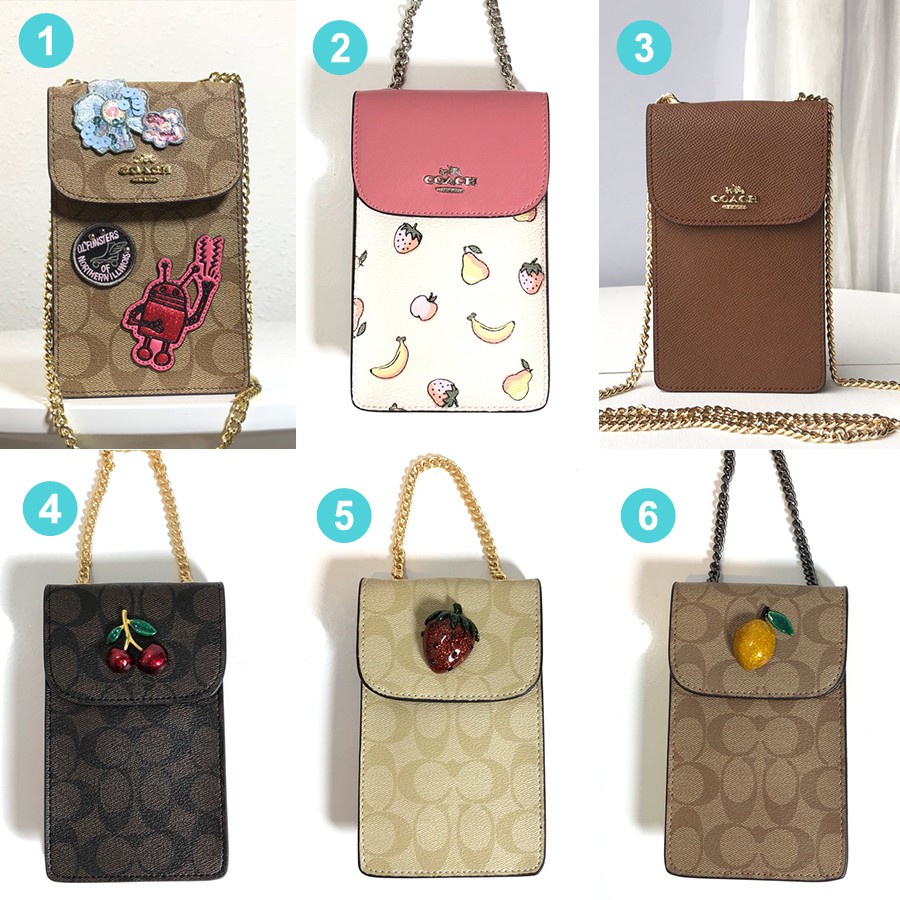Coach Túi Xách Đeo Vai / Đeo Vai / Điện Thoại Phối Dây Xích Thời Trang Dành Cho Nữ F39955