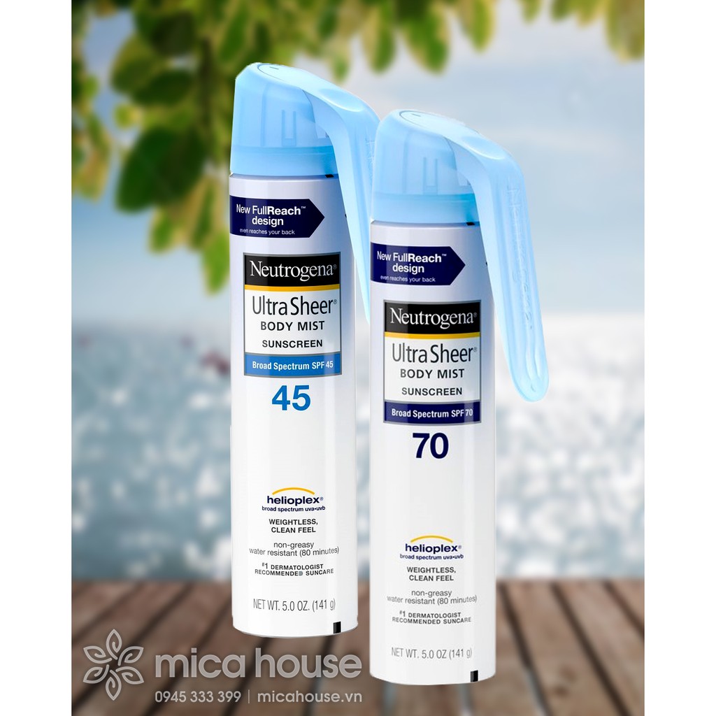 XỊT CHỐNG NẮNG NEUTROGENA ULTRA SHEER BODY MIST SUNSCREEN 141gr mẫu mới | BigBuy360 - bigbuy360.vn
