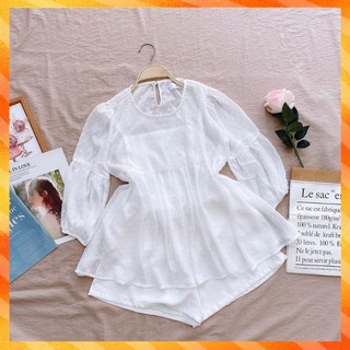 Đầm babydoll trắng | tay lỡ xinh xắn | thời trang | cao cấp | nữ tính | dịu dàng | đơn giản