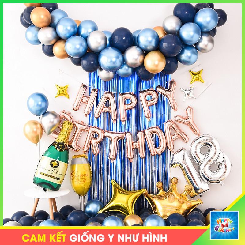 ❤️FREESHIP❤️ Set bóng trang trí sinh nhật người lớn - Set sinh nhật siêu nhũ có rèm đầy đủ phụ kiện #TrangTriSinhNhat