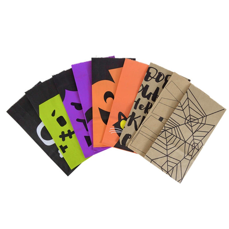 QQ Bộ 10 Túi Giấy Đựng Bánh Kẹo Phong Cách Halloween