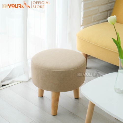 Ghế Đôn Sofa Nệm BEYOURs Tròn Chân Gỗ - Nội Thất Phòng Khách, Phòng Làm Việc