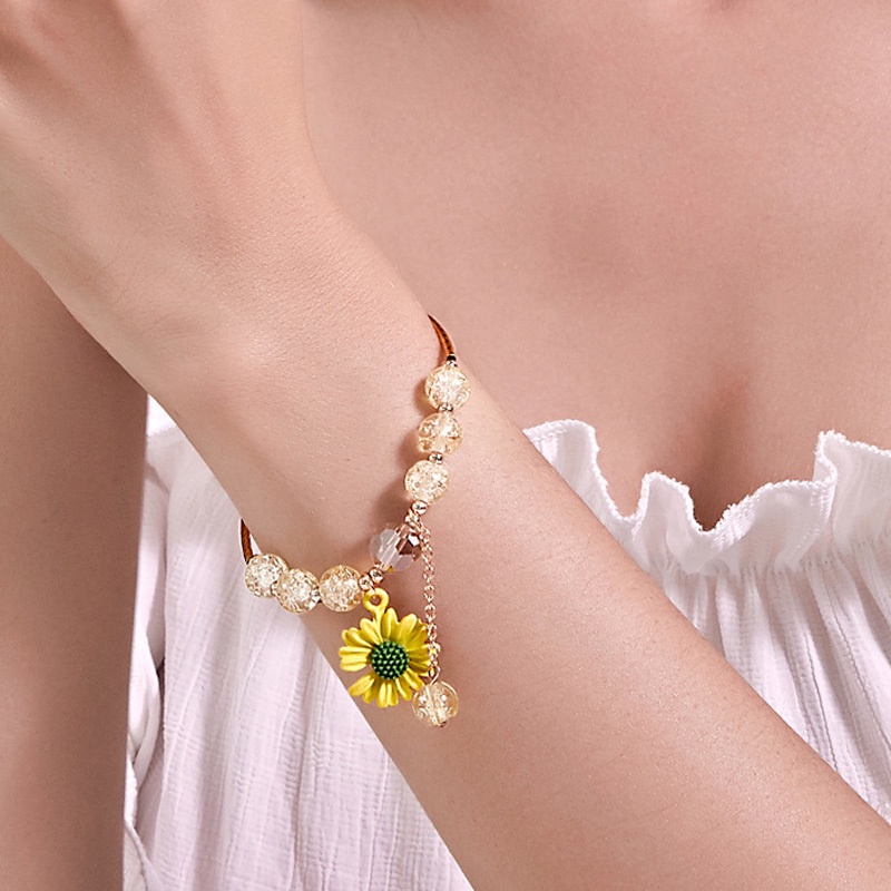 Vòng Tay Chuỗi Hạt Hình Hoa Cúc Phong Cách Hàn Quốc Thời Trang Cho Nữ