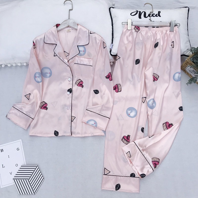 Pajamas Đồ Ngủ Mặc Nhà Lụa Mềm Mịn FreeSize AMANTA AMTPY038