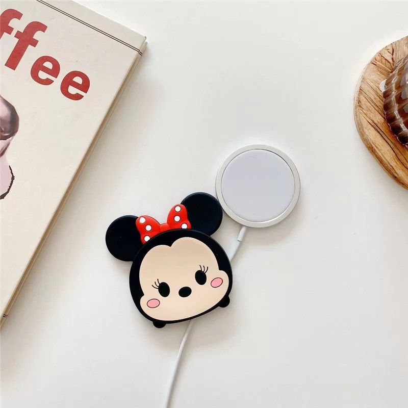 Đế Sạc Không Dây Nam Châm Hình Chuột Mickey Minnie Cho Iphone 12 12 15w