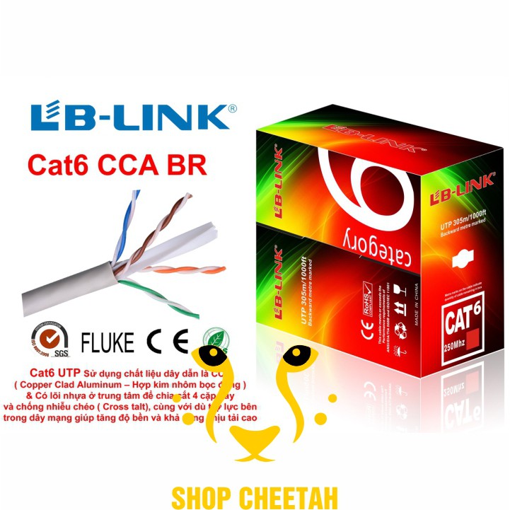 Đoạn dài từ 100m-250m - Dây cáp mạng Lb-Link Cat6 – Bấm sẵn 2 đầu – Cắt từ cuộn tiêu chuẩn – Chính hãng LB-LINK