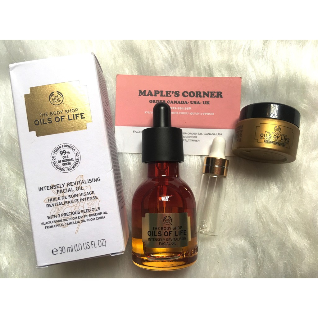 The Body Shop Oil of Life oil và mask