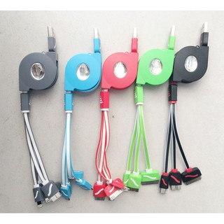 CÁP SẠC ĐIỆN THOẠI 4 ĐẦU RÚT GỌN (HÀNG CHÍNH HÃNG)