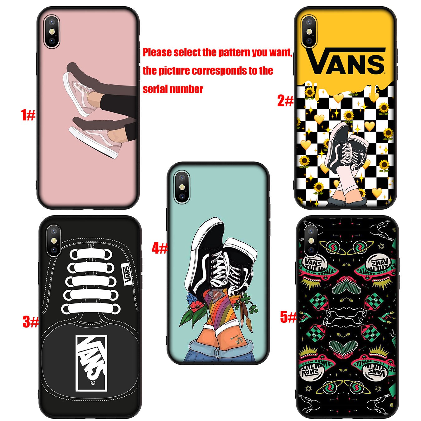 Soft Silicone iPhone 11 Pro XR X XS Max 7 8 6 6s Plus + Cover flower Logo VANS Phone Case