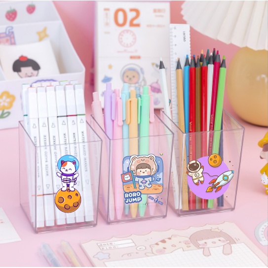 Cắm bút mica phi hành gia CBMC6 12 cung hoàng đạo ngựa thần siêu anh hùng astronaut gấu thỏ chery kitty