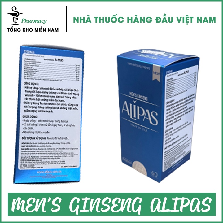 Men'S Ginseng Alipas - Hỗ Trợ Tăng Testosterone Nội Sinh - Hộp 60 viên - TKMN