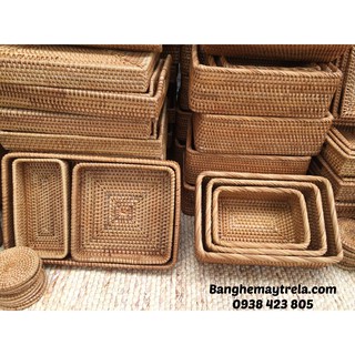 Khay mây xiên chữ nhật
