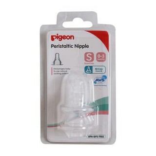 1 vỉ 2 núm ty Pigeon Peristaltic Nipple bình cổ hẹp