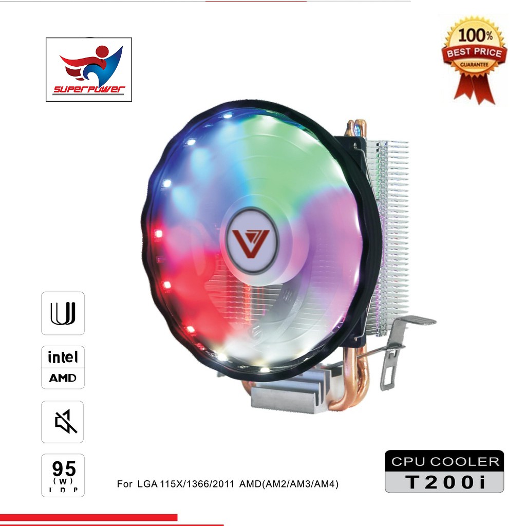 Fan CPU T200i (2U-12cm) LED RGB Superpower