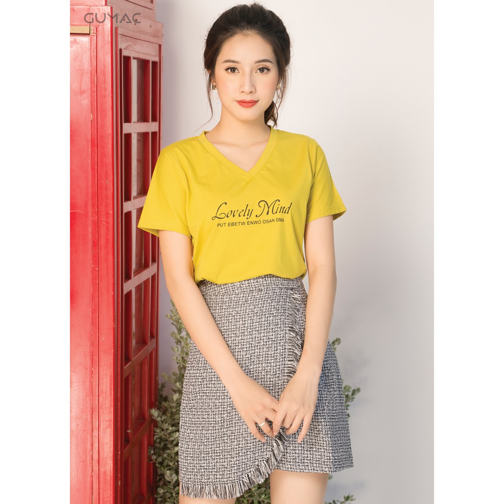 Áo cổ tim Lovely GUMAC AT07934
