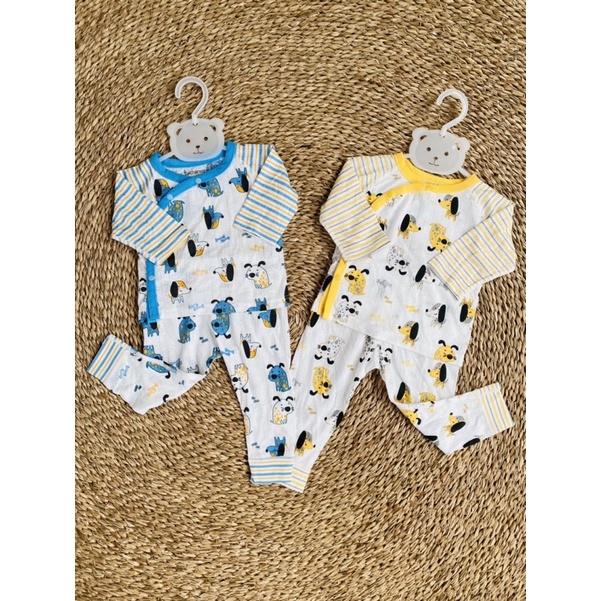 Bộ quần áo dài tay cài lệch cotton họa tiết cún Father Care cho bé