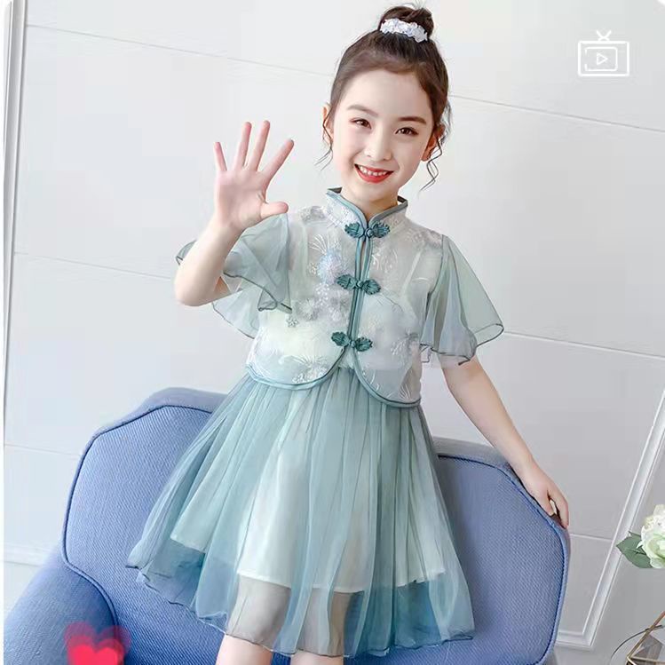 Đầm Công Chúa Thiết Kế Tinh Tế Phong Cách Trung Hoa Cổ Điển Thời Trang Xuân Thu Xinh Xắn Cho Bé Gái