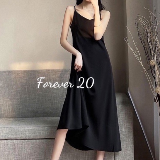 Váy maxi đi biển 2 dây dáng dài đũi mềm dạo phố xinh xắn hai màu đen be - Đầm xuông trơn hai dây from rộng
