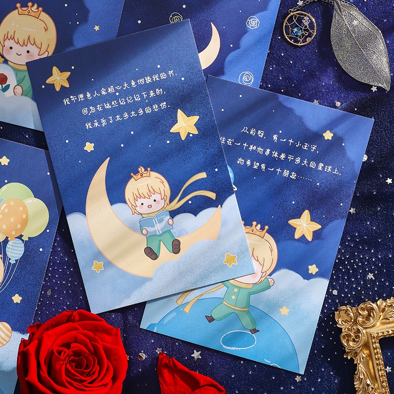 Hộp 30 tấm postcard thiệp chúc mừng Hoàng Tử Bé hai mặt