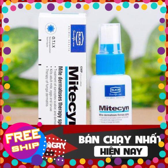 TRUMPETSHOP1990 Thuốc trị ghẻ, viêm da, nấm chó mèo mitecyn 50ml - alkin mitecyn 50ml